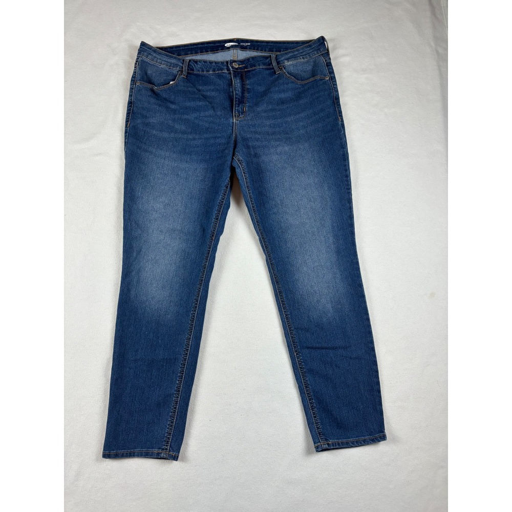 Old Navy Super Skinny Ankle Jeans Womens 16 Medium Wash Blue Stretch Denim Pants